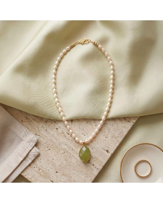 ORIGIN OF HEARTS Metallic Neutrals Verdant Pearl Necklace