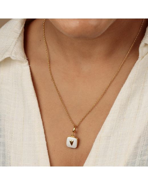 Lily Charmed Metallic Plated Heart Locket Necklace