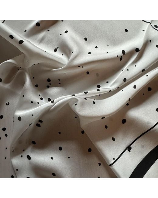 Una Berzina Black Printed Polka-Dot Scarf