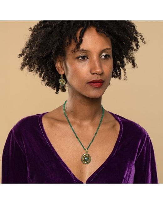 Emma Chapman Jewels Green Boston Strawberry Onyx Dangle Earrings