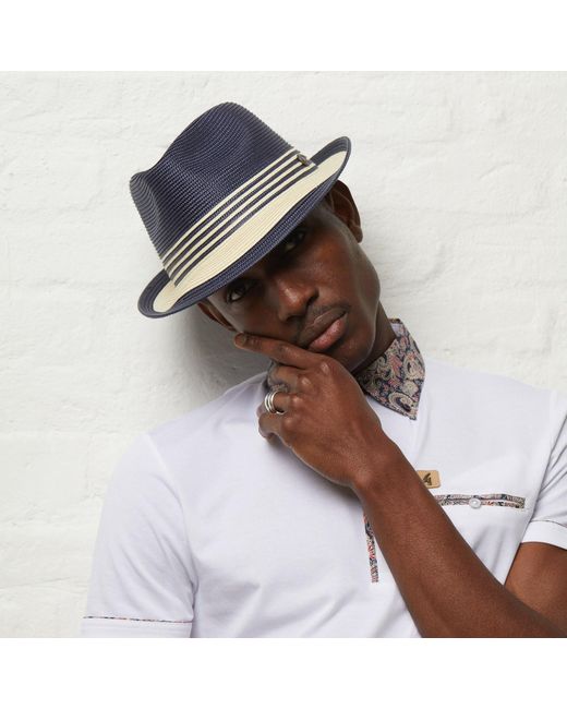 Dasmarca Hats Blue Dasmarca Jordan Lightweight Trilby Two Tone Summer Packable Hat For for men