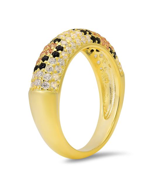 Kylie Harper Metallic Leopard Skin Pave Diamond Cz Band Ring