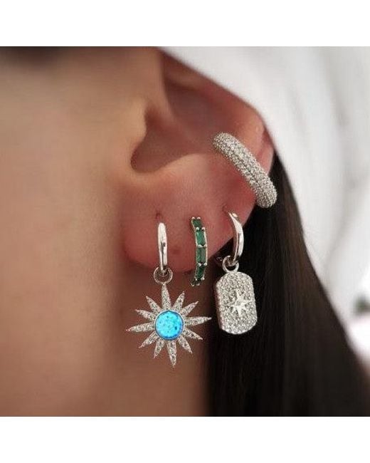 Spero London Metallic Opal Sun Sterling Necklace & Earring Set