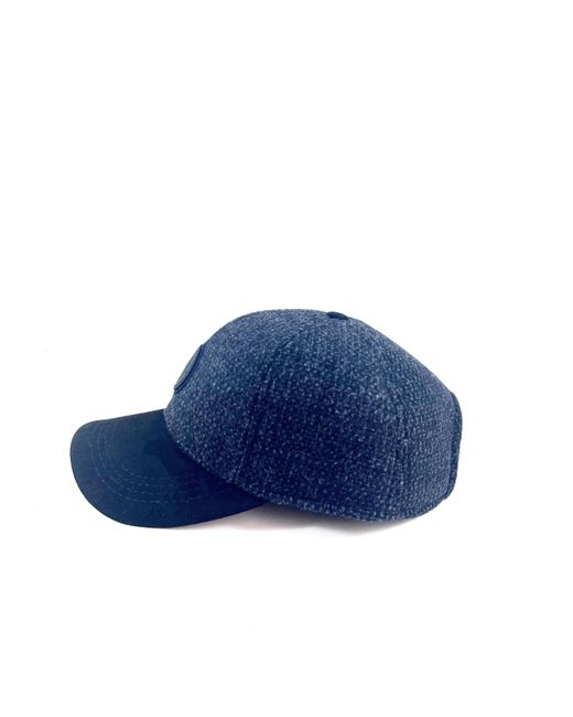 Dasmarca Hats Blue Johnny Charcoal Tweed Wool Baseball Cap for men
