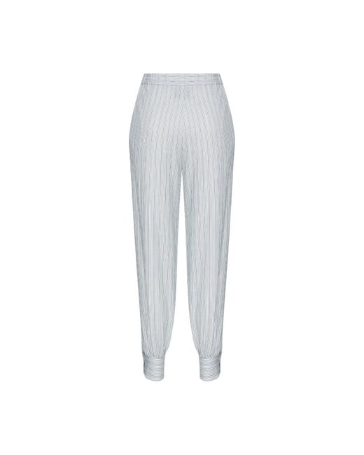 NAZLI CEREN Gray Maith Buttoned Cuffs Cotton Trousers