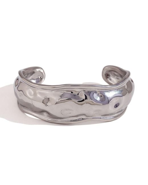 Olivia Le Metallic Jordana Hammered Wide Open Cuff Bracelet