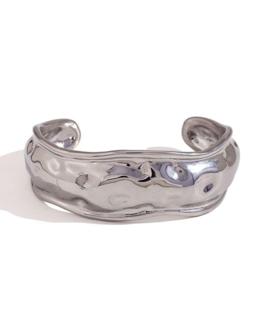 Olivia Le Metallic Jordana Hammered Wide Open Cuff Bracelet