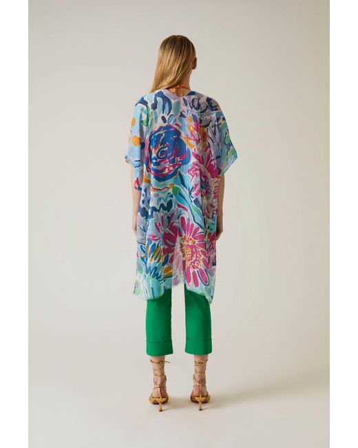 James Lakeland Blue Floral Fantasy Kaftan