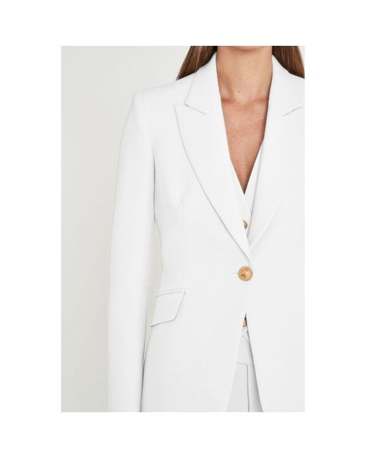 The Extreme Collection White Single-Button Tailored Blazer Atelier