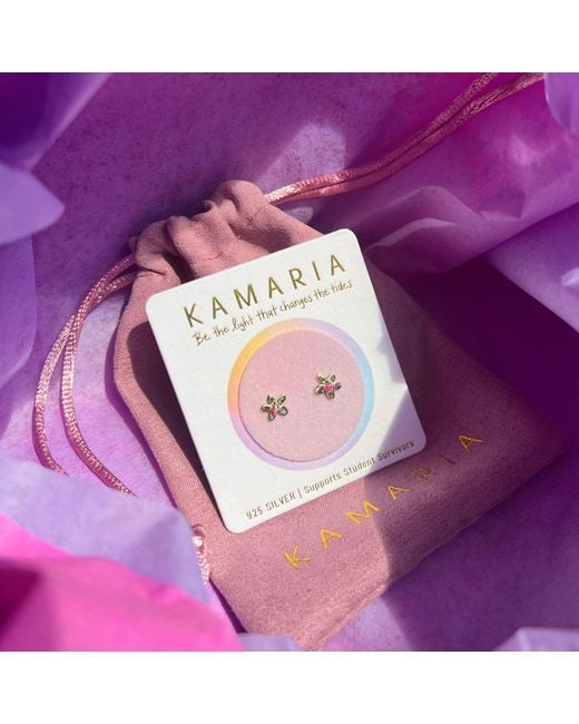 KAMARIA Metallic Mini Flower Opal Stud Earrings