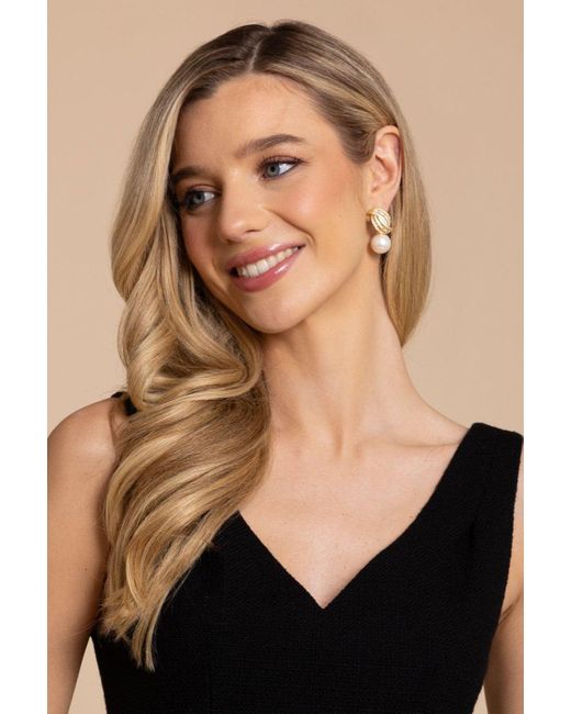 Santinni Metallic 'Balmoral' Pearl Drop-Plated Earrings