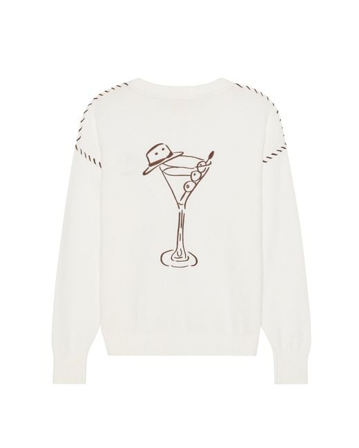 Ellsworth & Ivey White Riley Crewneck Sweater