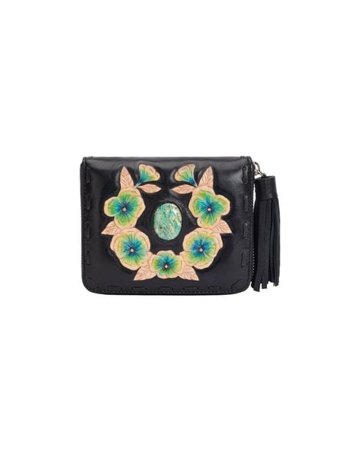 Jodi Lee Black Charm Pansy Mini Wallet