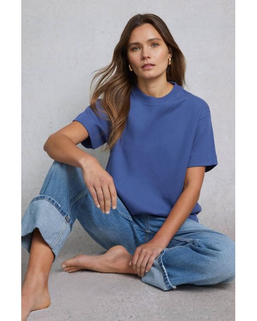Hay Life Blue Waffle Boxy Tee