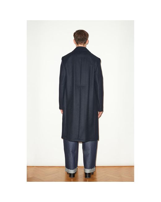 Hegarty Blue Single Breasted Cashmere Overcoat for men