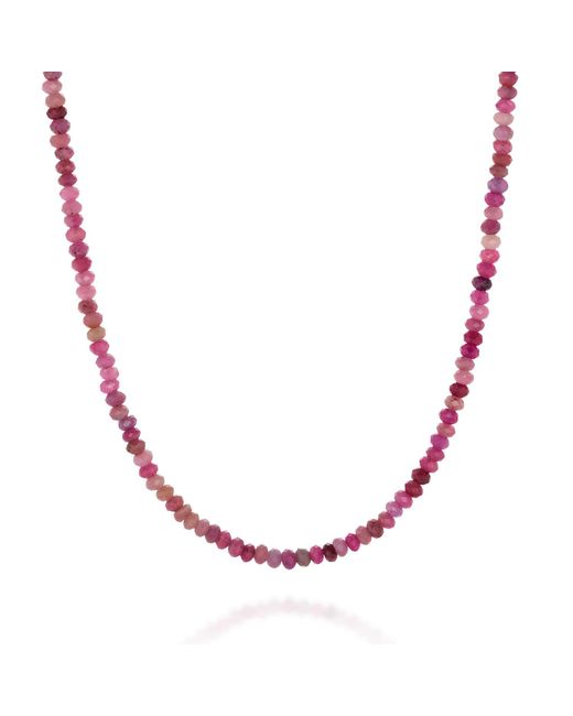 Nellou Jewellery Pink Ruby Mini Bead Necklace