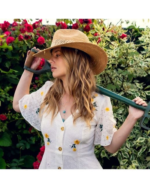 Shaded the Label Brown Neutrals Willowmere Natural Straw Fedora Hat