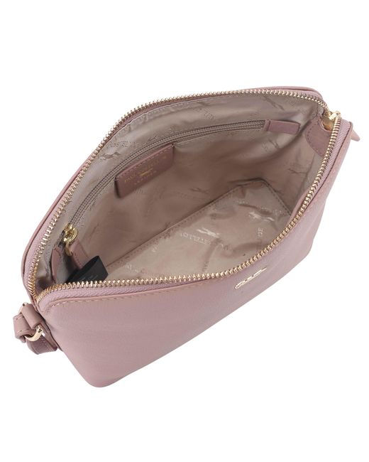 Paul Costelloe Pink Lenya Leather Crossbody Bag