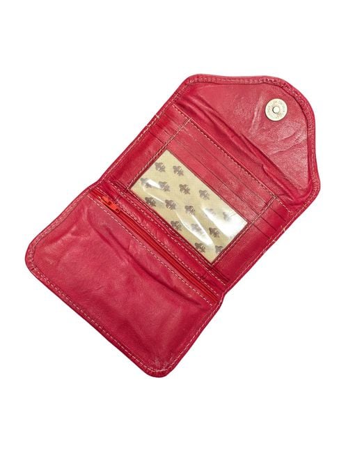 Berber Leather Red Small Leather Tri-Fold Purse