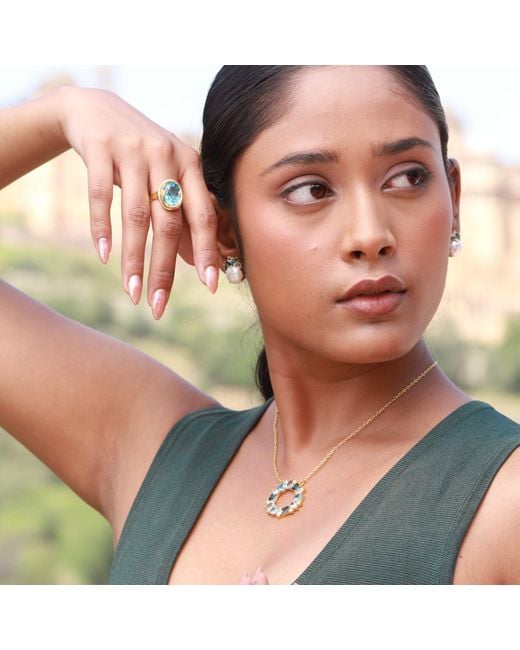 GEM BAZAAR Blue The Swiss Topaz Heritage Ring