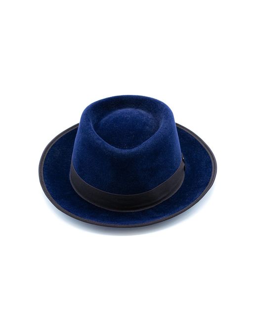 DORIA 1905 Blue Velour Lapin Felt Telescope Hat for men