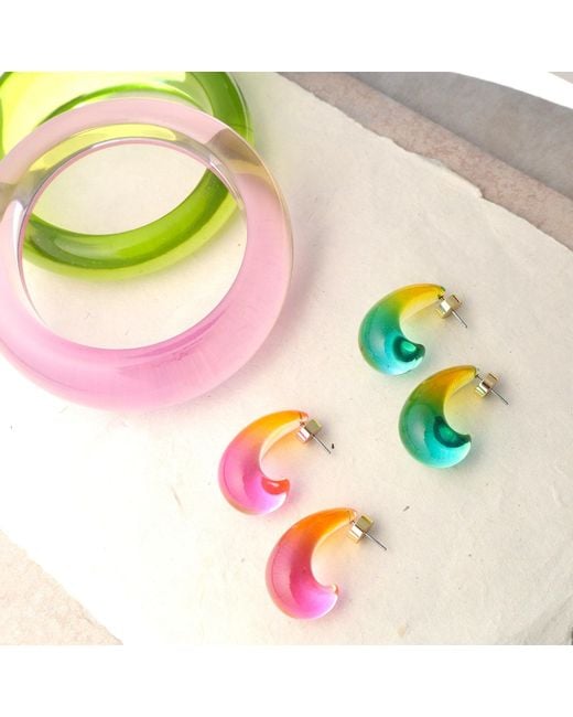 Hye Jane Jewelry Pink Ombré Resin Statement Earrings