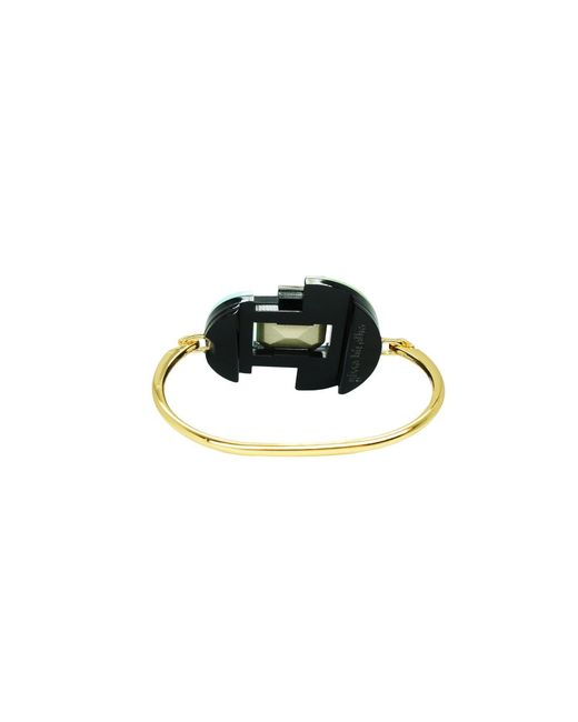 Gissa Bicalho Black Handmade Acrylic Bracelet Deco Mirror Rectangular Stone