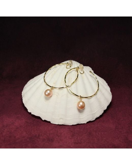 Ninemoo Metallic Lumière Blush Pearl Clip Earrings