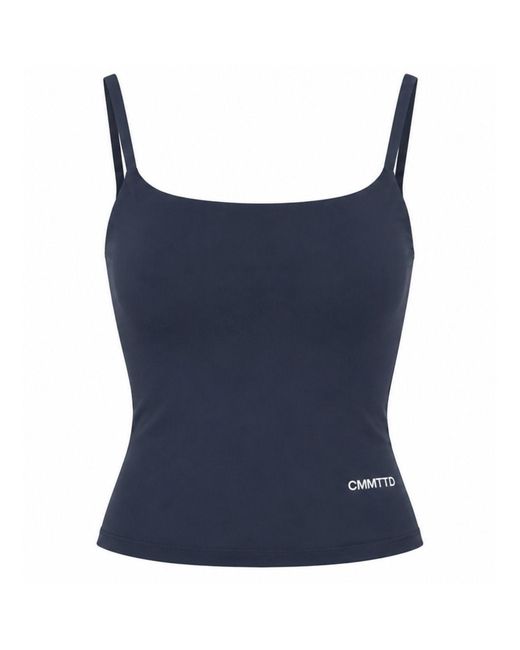 Cmmttd Blue Soft Form Strappy Mid Tank
