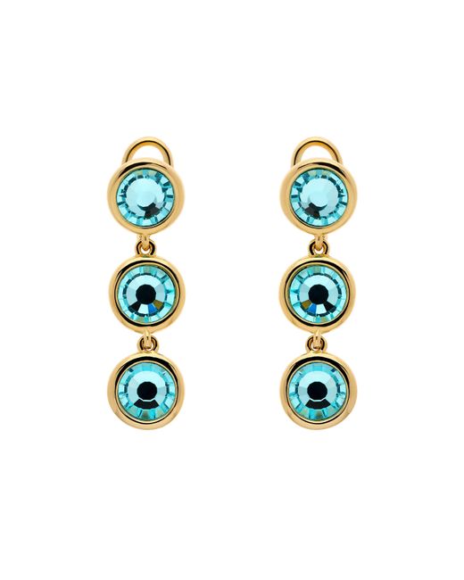 Emma Holland Jewellery Blue Aqua Crystal Drop Clip Earrings