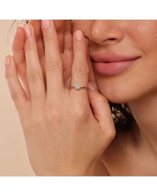 Aya Fine Jewelry Metallic Princess Cut Lab Grown Diamond Engagement Ring