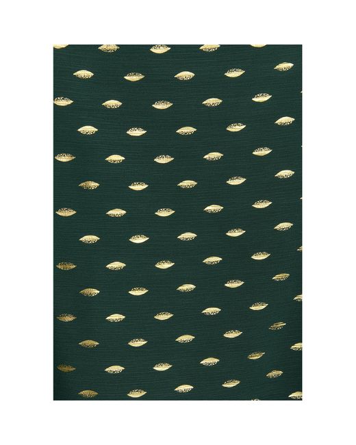 Paisie Green Foil Print Boat Neck Top