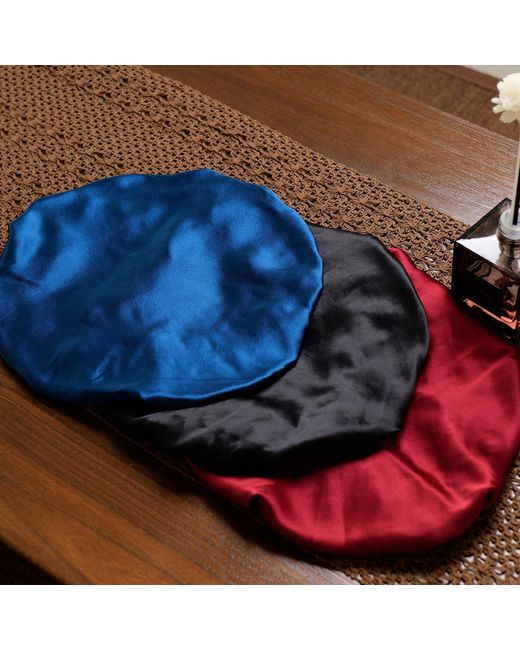 Soft Strokes Silk Blue Pure Mulberry Silk Hair Bonnet