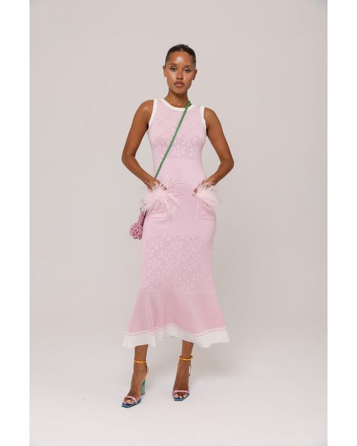 Andreeva Pink Peony Knit Dress