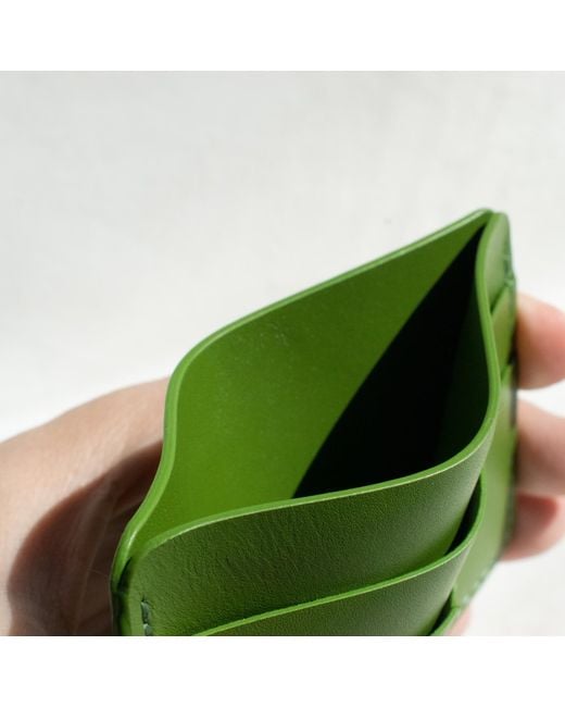 godi. Green Handmade Leather Card Case