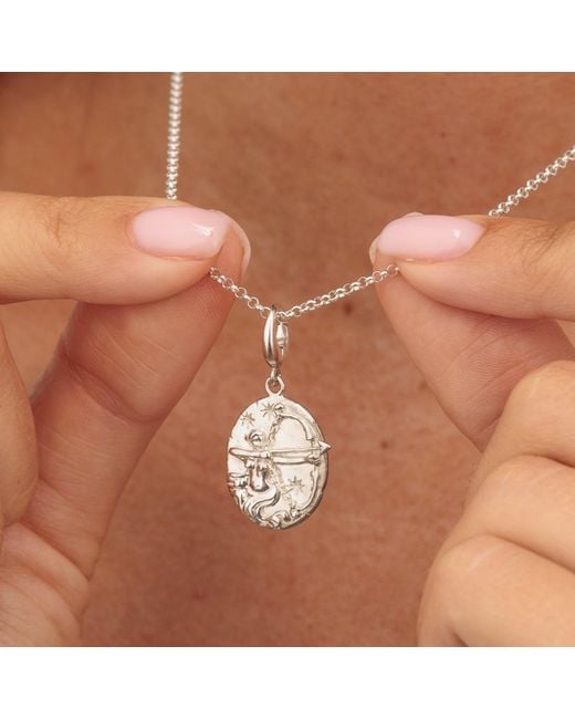 Lily Charmed Metallic Sterling Sagittarius Zodiac Charm Necklace