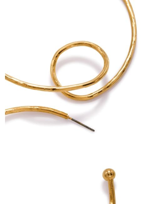 Jaredjamin White Loop-De-Loop Hoop Post Earrings