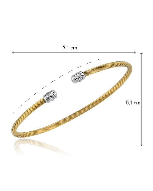 Ecce | Artisan Diamonds Metallic 14K Solid Tipped Twist Bangle Bracelet