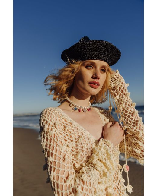 Andreeva White Handmade Crochet Shirt