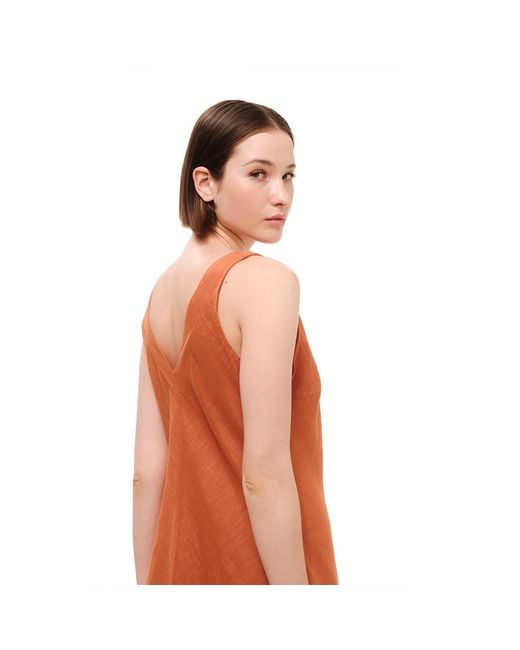 Haris Cotton White “V” Neckline Flared Linen Dress