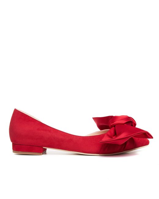 Ginissima Red Samantha Ballerinas With Bow