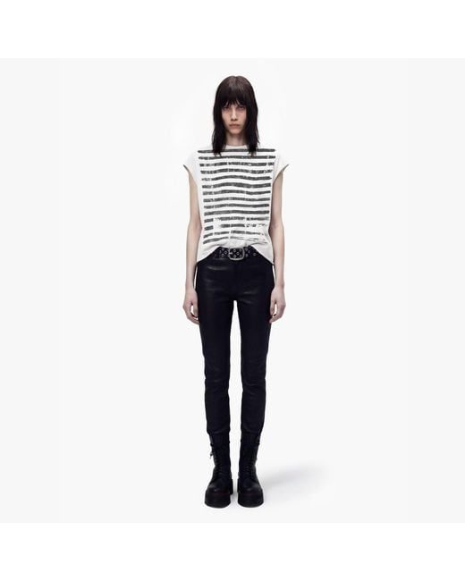 Other Uk White Over Print Stripe Rocker Tee for men