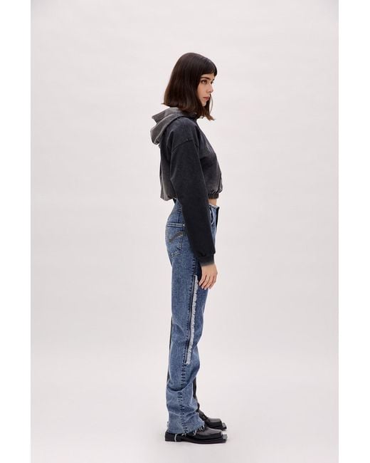 Pcfg Black Acid Washed Crop Hoodie