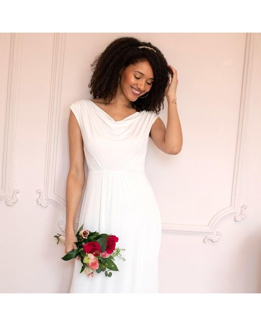 Alie Street London White Cruise Cowl Neck Wedding Dress