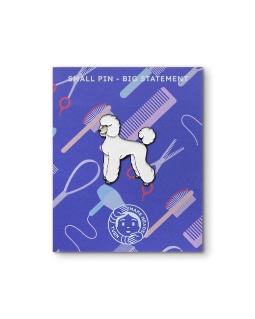 Make Heads Turn Black Enamel Pin Standart Poodle Dog