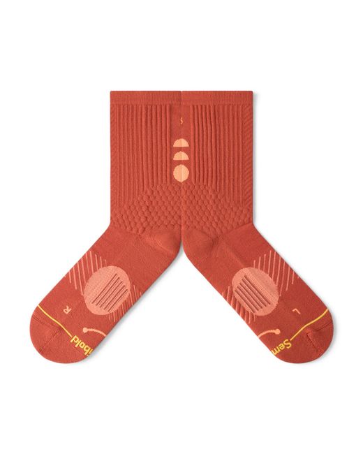 Semibold Red Performance Crew Socks Amber