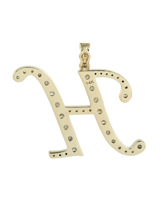 Artisan Metallic Diamond Initial “H” Pendant