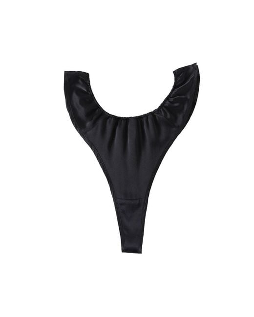 Soft Strokes Silk Black Set Of Two Pure Mulberry Silk T-String Pantie