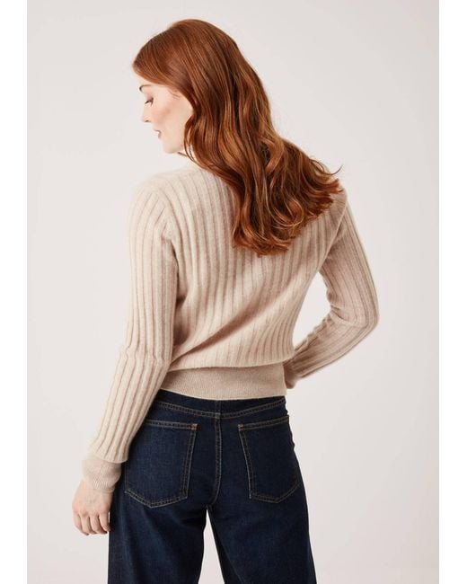 Loop Cashmere Natural Neutrals Cashmere Wide Rib Cardigan