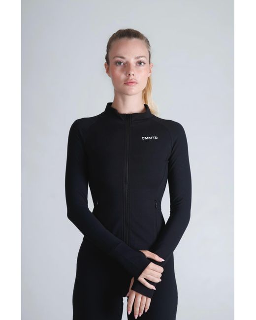 Cmmttd Black Soft Form Zip-Up Jacket